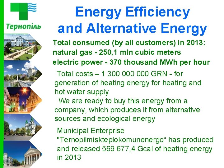 Energy Efficiency and Alternative Energy Total consumed (by all customers) in 2013: natural gas