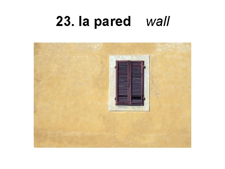 23. la pared wall 
