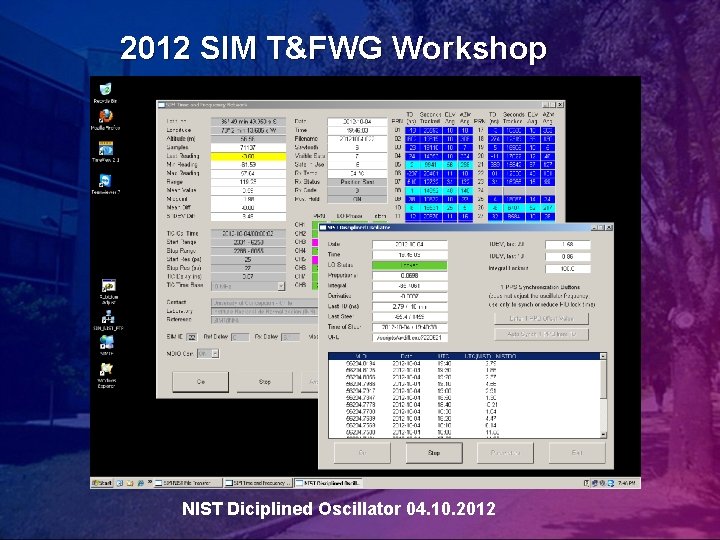2012 SIM T&FWG Workshop NIST Diciplined Oscillator 04. 10. 2012 