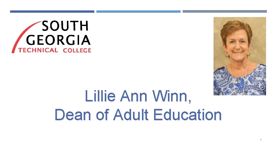 Lillie Ann Winn, Dean of Adult Education 7 