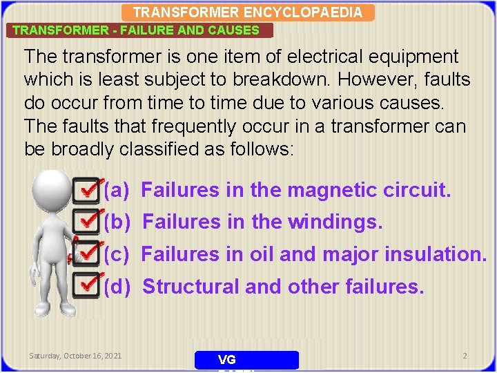 Causes of troubles and failures in power transformers