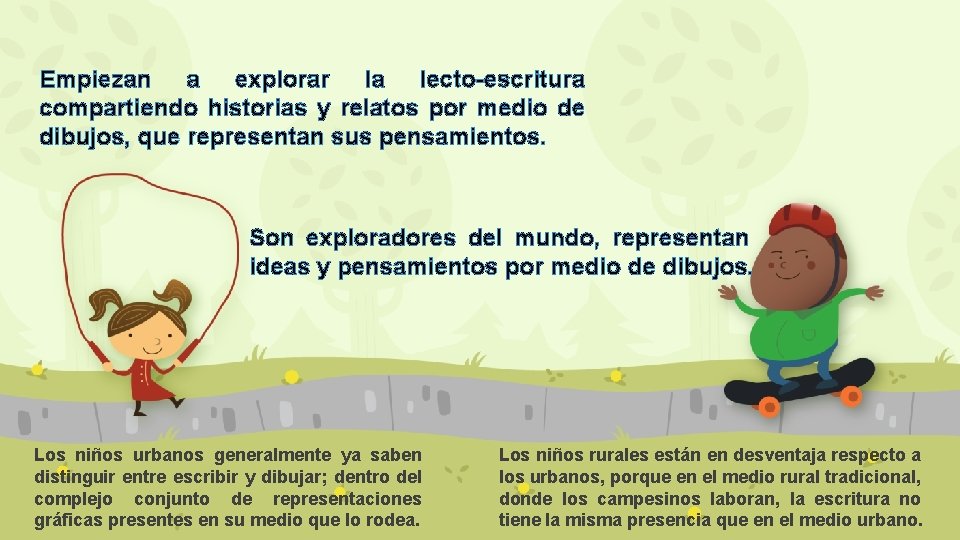 Empiezan a explorar la lecto-escritura compartiendo historias y relatos por medio de dibujos, que