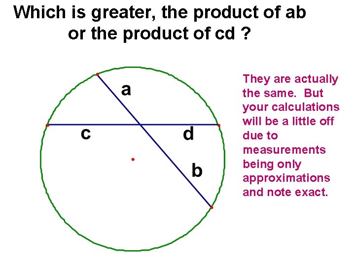 Which is greater, the product of ab or the product of cd ? They