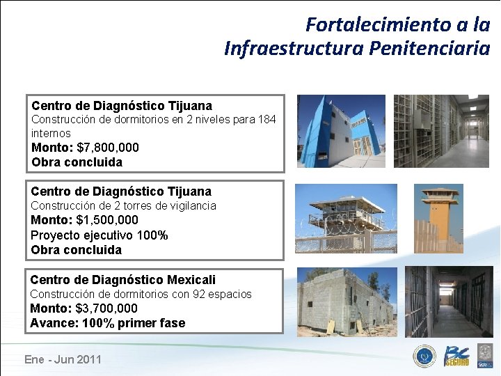 Fortalecimiento a la Infraestructura Penitenciaria Centro de Diagnóstico Tijuana Construcción de dormitorios en 2