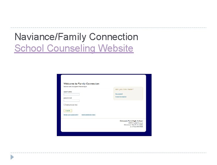 Naviance/Family Connection School Counseling Website 