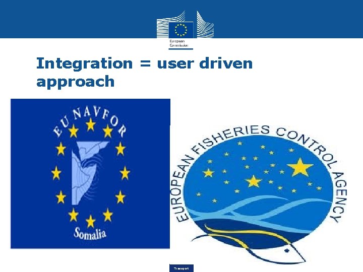 Integration = user driven approach Transport 