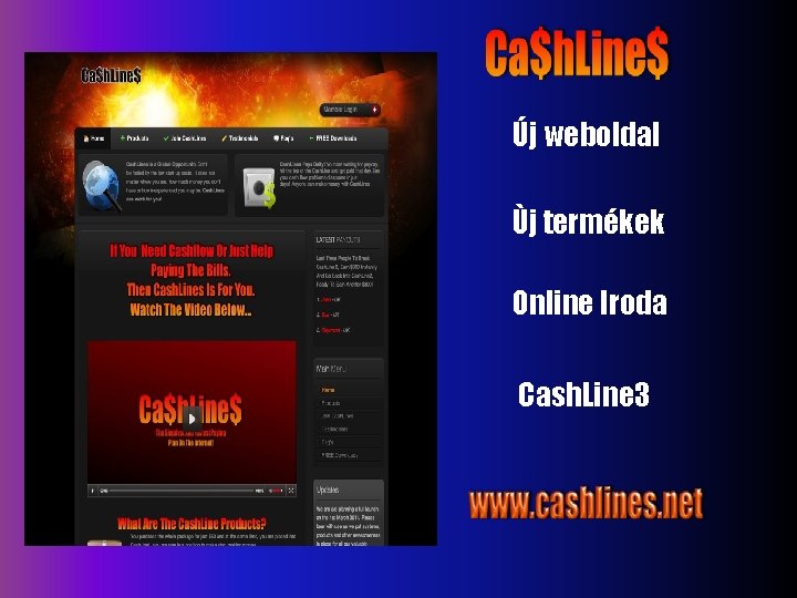 Új weboldal Ùj termékek Online Iroda Cash. Line 3 