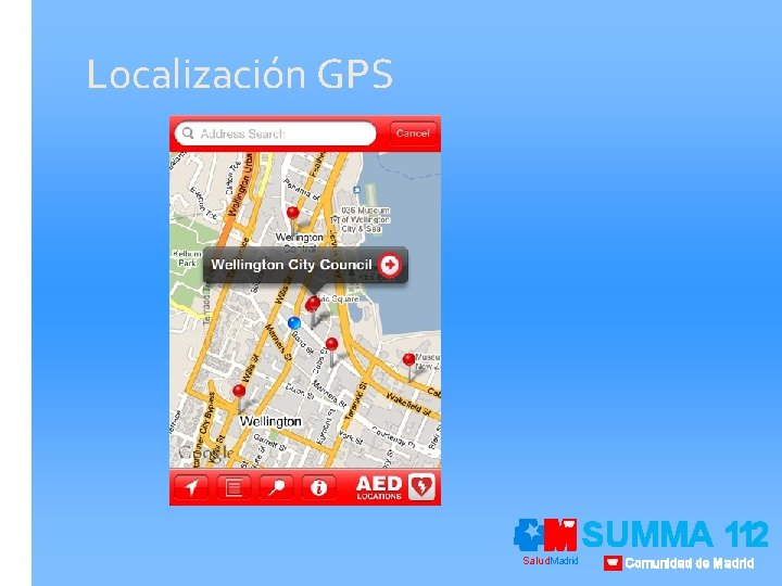 Localización GPS Salud. Madrid SUMMA 112 Comunidad de Madrid 