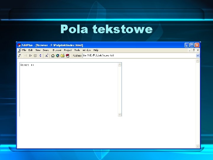 Pola tekstowe pozwalają na wpisanie dłuższych tekstów z podziałem na wiersze. Pole to definiuje