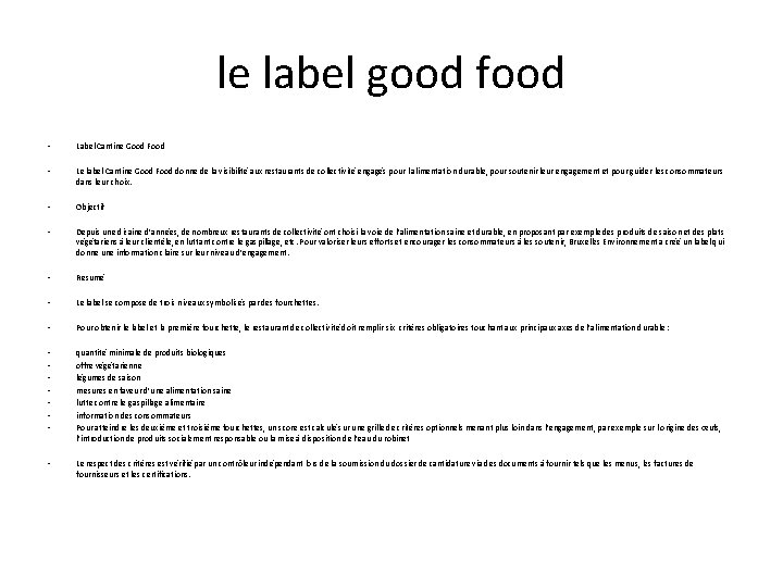 le label good food • Label Cantine Good Food • Le label Cantine Good