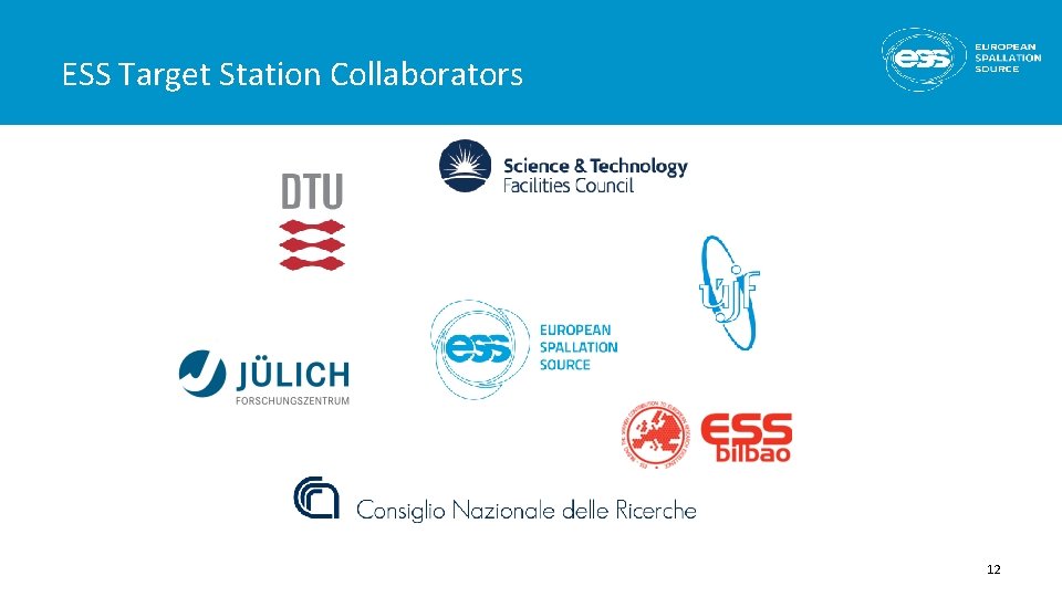 ESS Target Station Collaborators 12 