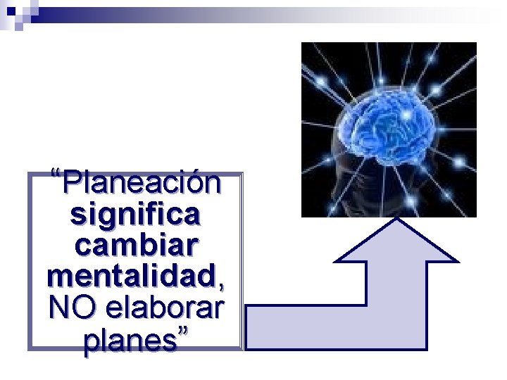 “Planeación significa cambiar mentalidad, NO elaborar planes” 