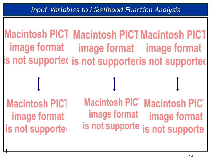 Input Variables to Likelihood Function Analysis 19 