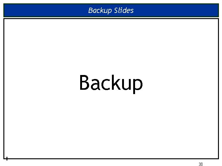 Backup Slides Backup 38 