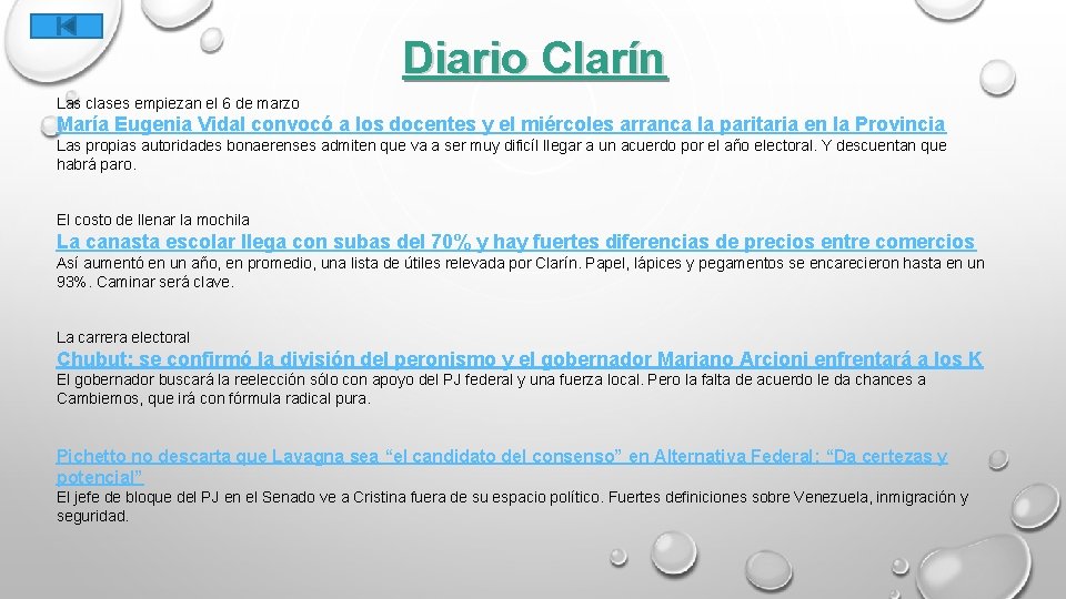 Diario Clarín Las clases empiezan el 6 de marzo María Eugenia Vidal convocó a