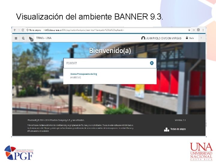 Visualización del ambiente BANNER 9. 3. 