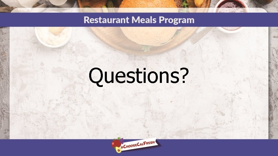 Questions? 