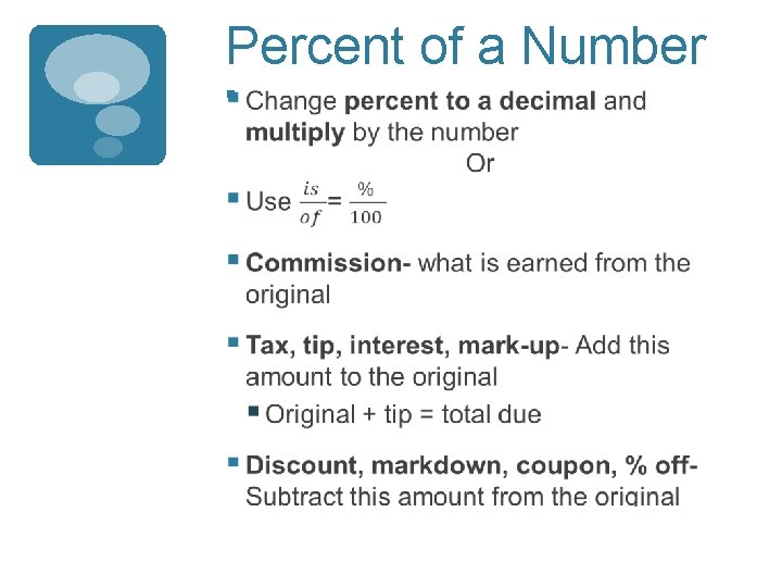 Percent of a Number § 