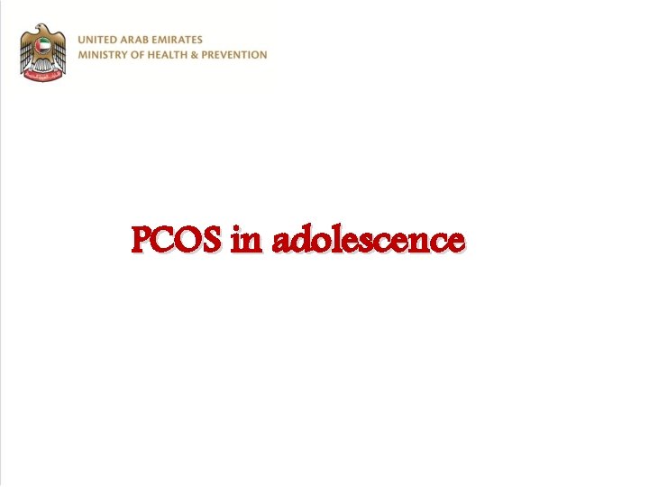 PCOS in adolescence 