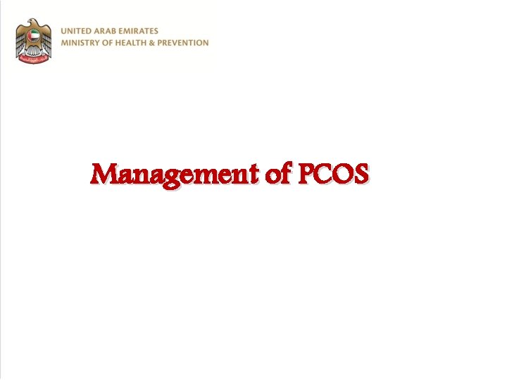 Management of PCOS 