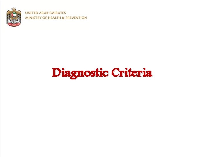 Diagnostic Criteria 