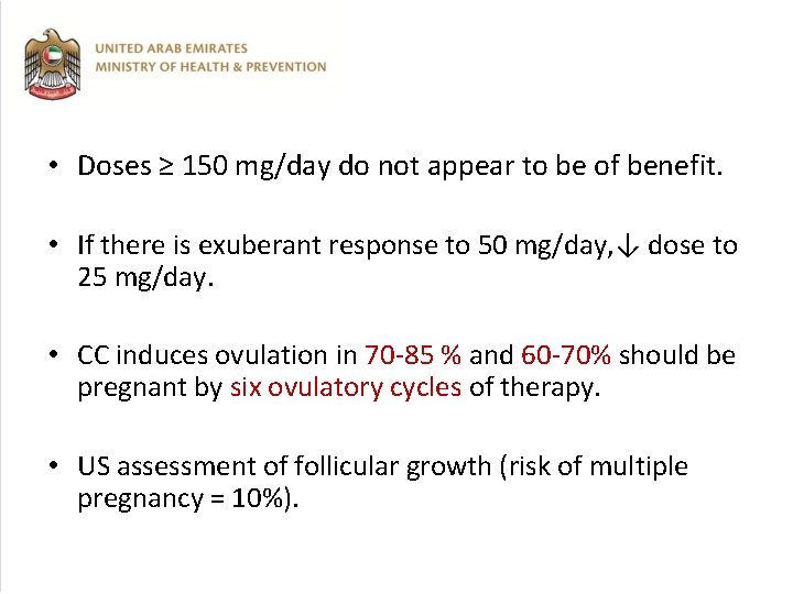  • Doses ≥ 150 mg/day do not appear to be of benefit. •