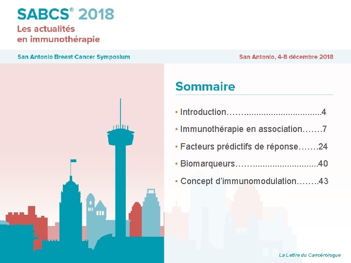  • Introduction……. . . . 4 • Immunothérapie en association……. 7 • Facteurs