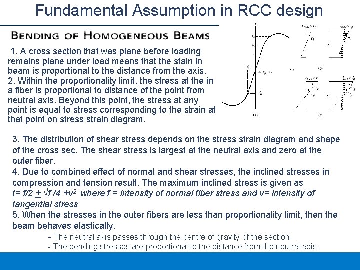 Fundamental Assumption in RCC design 1. A cross section that was plane before loading