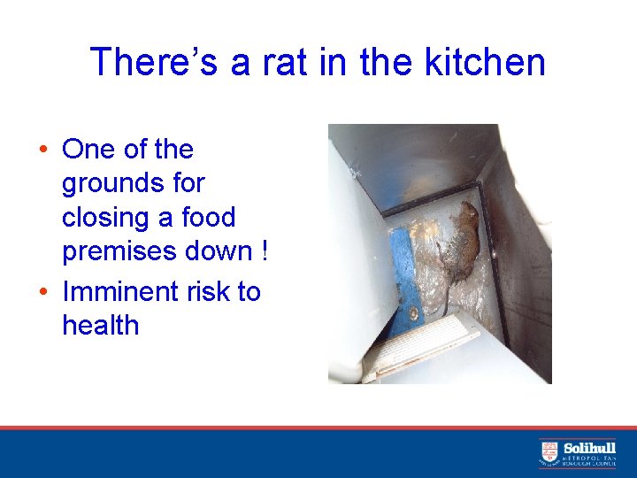 There’s a rat in the kitchen • One of the grounds for closing a