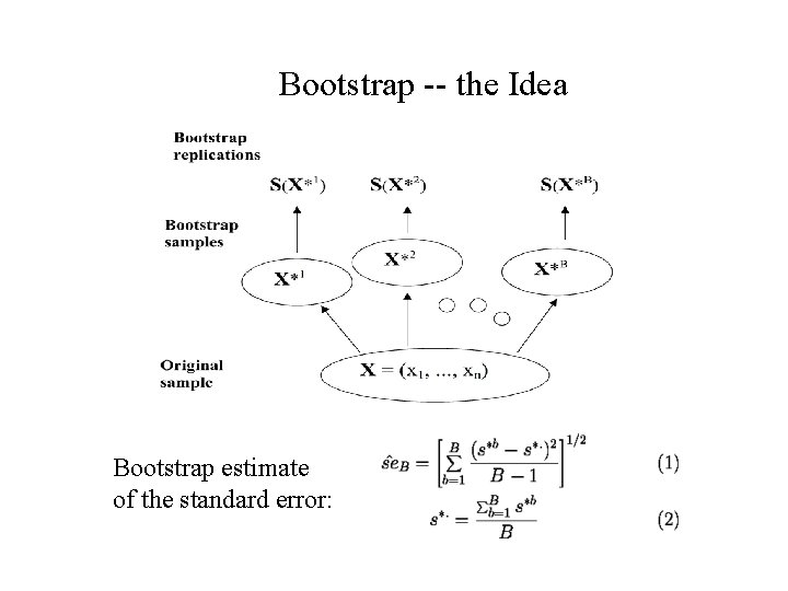 Bootstrap -- the Idea Bootstrap estimate of the standard error: 