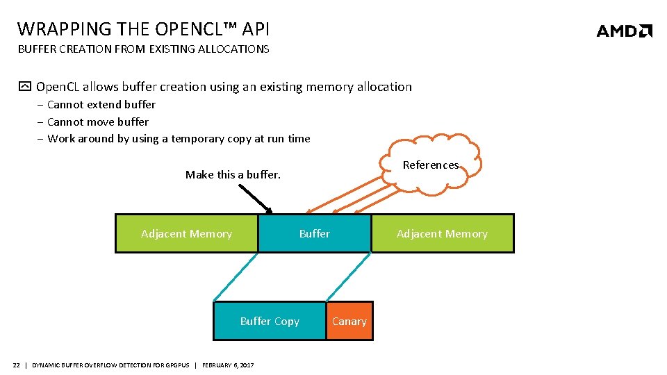 WRAPPING THE OPENCL™ API BUFFER CREATION FROM EXISTING ALLOCATIONS Open. CL allows buffer creation