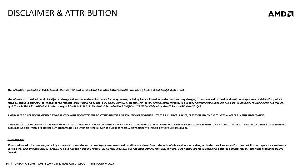 DISCLAIMER & ATTRIBUTION The information presented in this document is for informational purposes only
