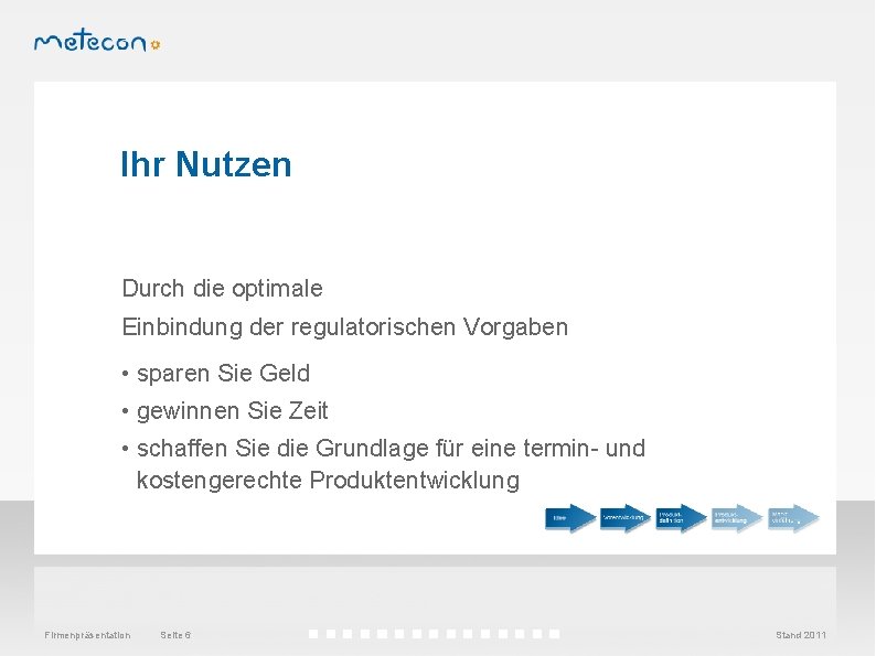 Ihr Nutzen Durch die optimale Einbindung der regulatorischen Vorgaben • sparen Sie Geld •