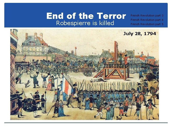 End of the Terror Robespierre is killed French Revolution part 3 French Revolution part