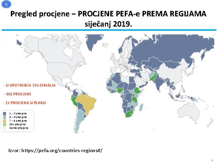 9 Pregled procjene ‒ PROCJENE PEFA-e PREMA REGIJAMA siječanj 2019. - U UPOTREBI U