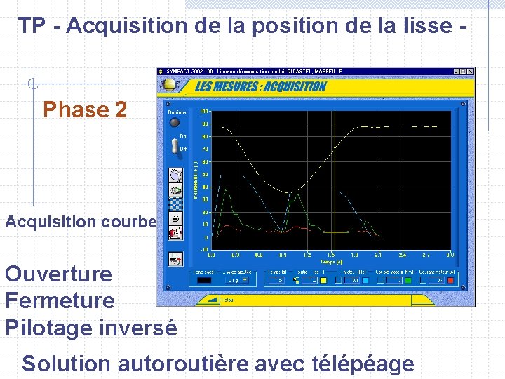 TP - Acquisition de la position de la lisse - Phase 2 Acquisition courbes