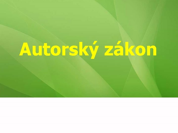 Autorský zákon 