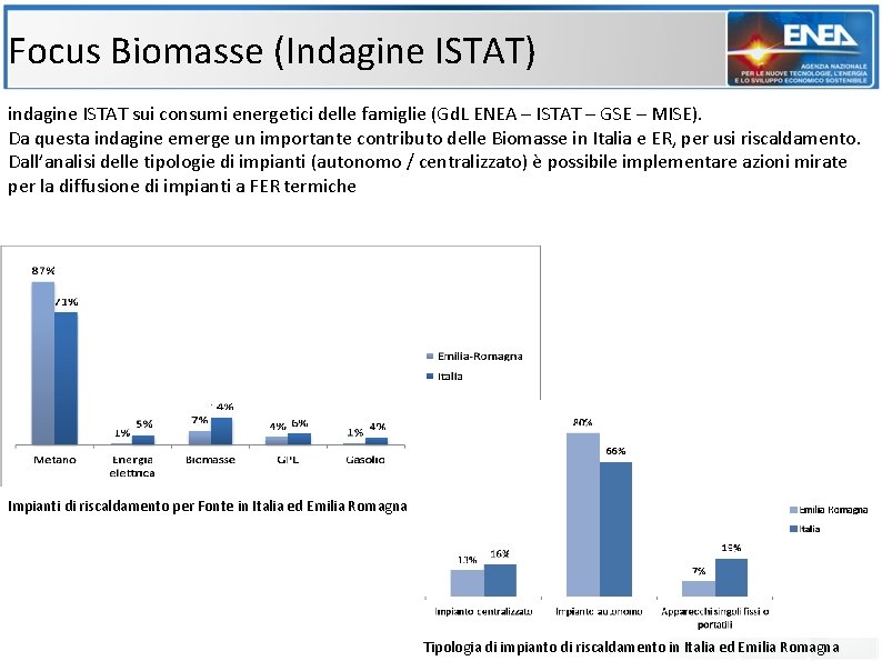 Focus Biomasse (Indagine ISTAT) indagine ISTAT sui consumi energetici delle famiglie (Gd. L ENEA