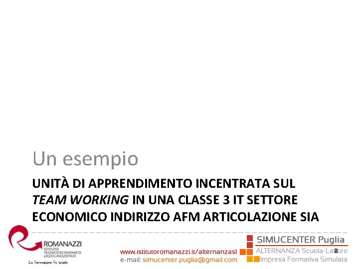 Un esempio UNITÀ DI APPRENDIMENTO INCENTRATA SUL TEAM WORKING IN UNA CLASSE 3 IT