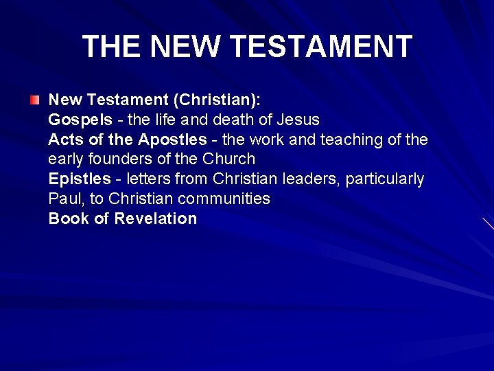 THE NEW TESTAMENT New Testament (Christian): Gospels - the life and death of Jesus