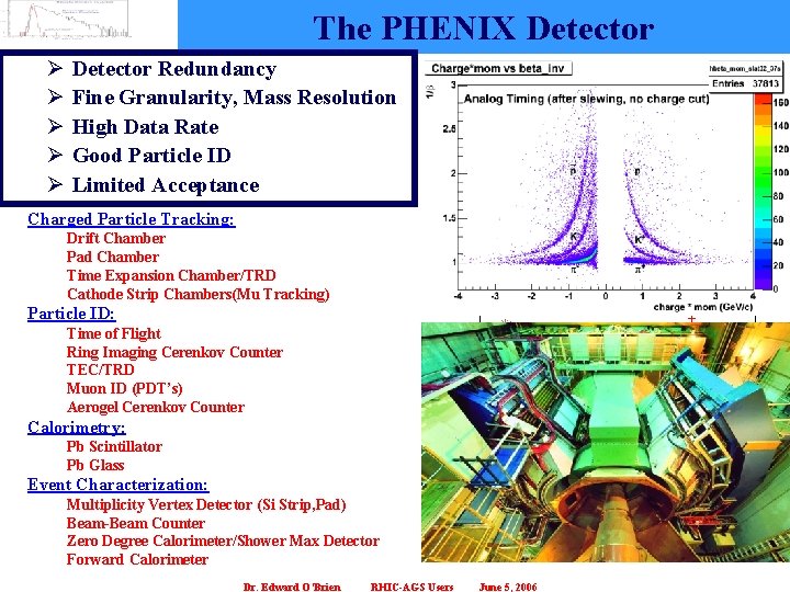 The PHENIX Detector Ø Ø Ø Detector Redundancy Fine Granularity, Mass Resolution High Data