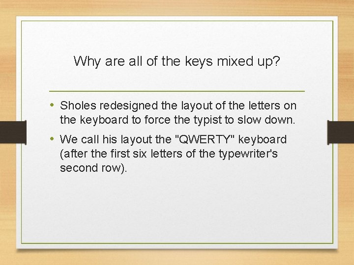 Keyboarding Review Keying Position The essential features of