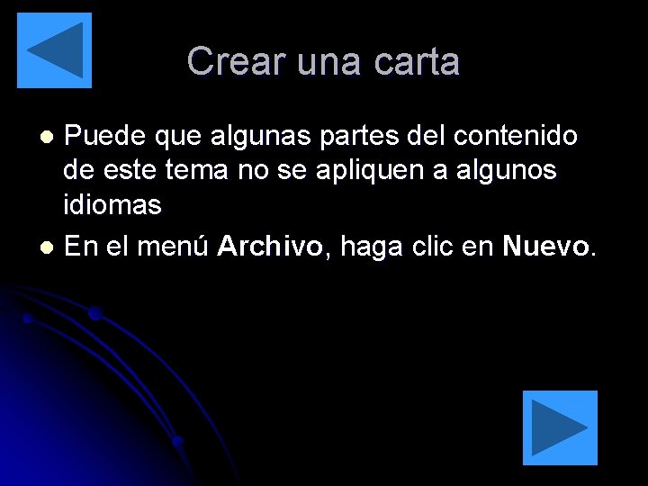 Crear una carta Puede que algunas partes del contenido de este tema no se