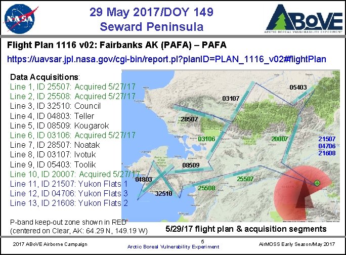 29 May 2017/DOY 149 Seward Peninsula CARVE Flight Plan 1116 v 02: Fairbanks AK