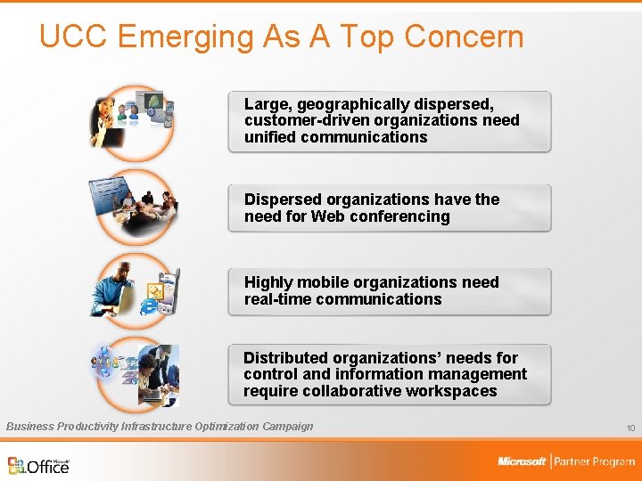 UCC Emerging As A Top Concern Large, geographically dispersed, customer-driven organizations need unified communications