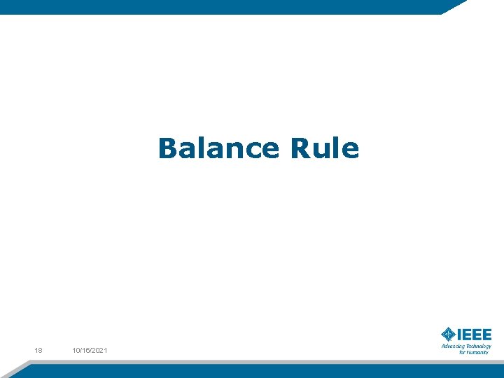 Balance Rule 18 10/16/2021 