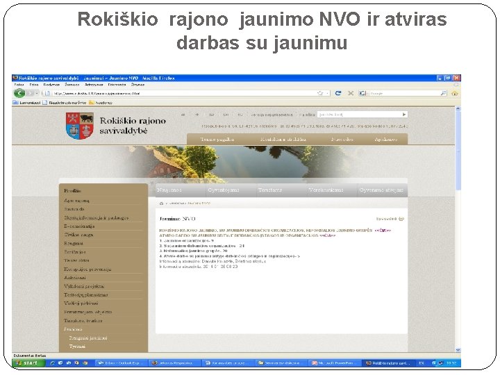 Rokiškio rajono jaunimo NVO ir atviras darbas su jaunimu 