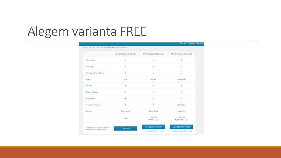 Alegem varianta FREE 