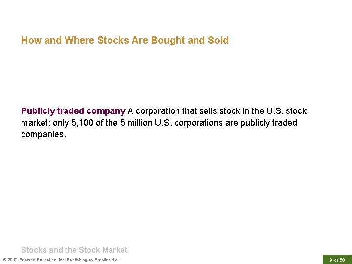 How and Where Stocks Are Bought and Sold Publicly traded company A corporation that