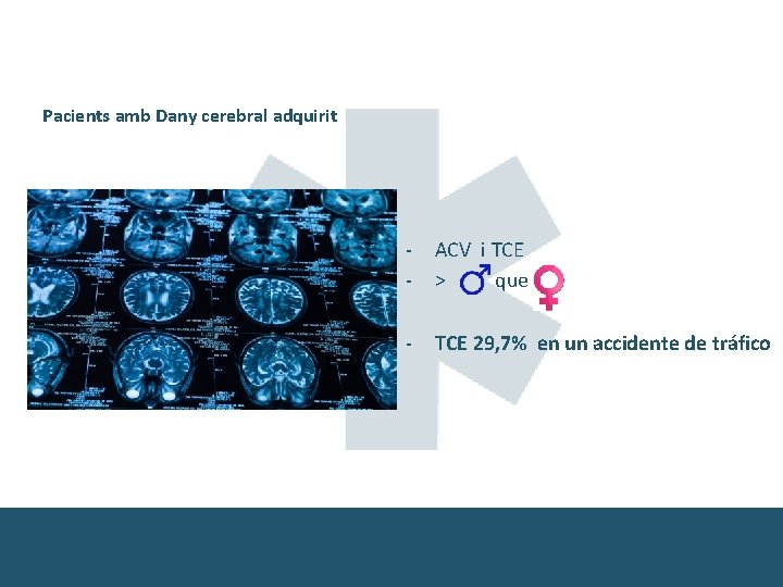 Pacients amb Dany cerebral adquirit - ACV i TCE > que - TCE 29,